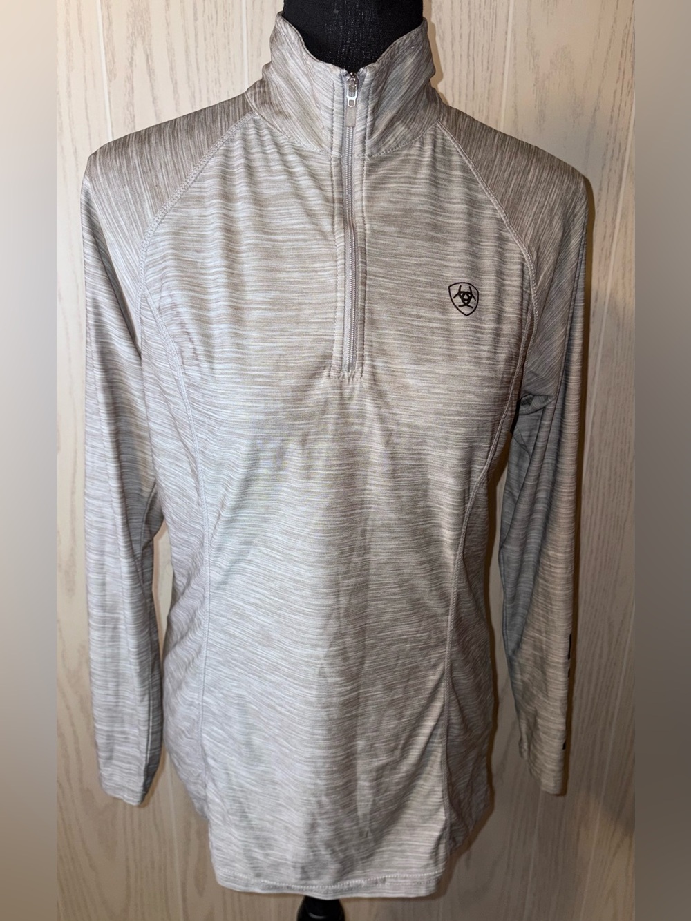 Ariat Tek Womens Performance Quarter Zip Pullover Spellout Medium